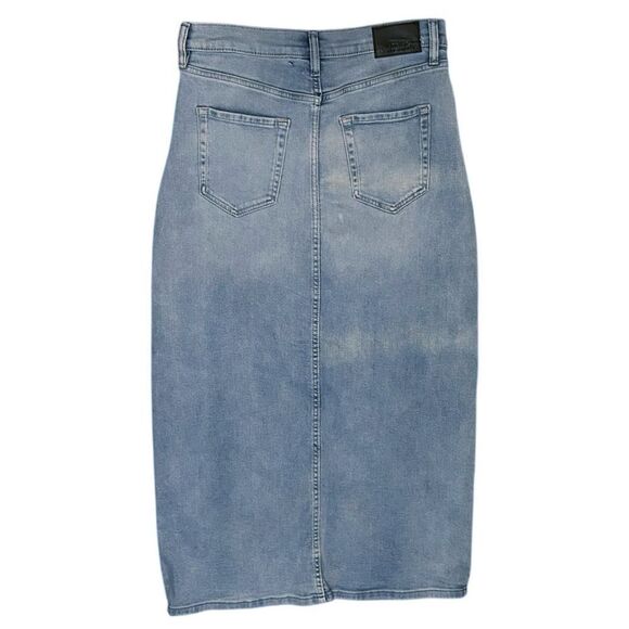 DKNY Jeans Denim High Rise Maxi Skirt in Skyline - Picture 6 of 7